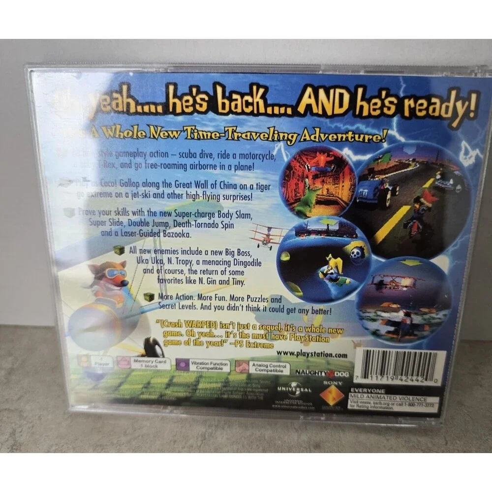 Crash Bandicoot Warped PS1 (Sony PlayStation 1) *Not tested*